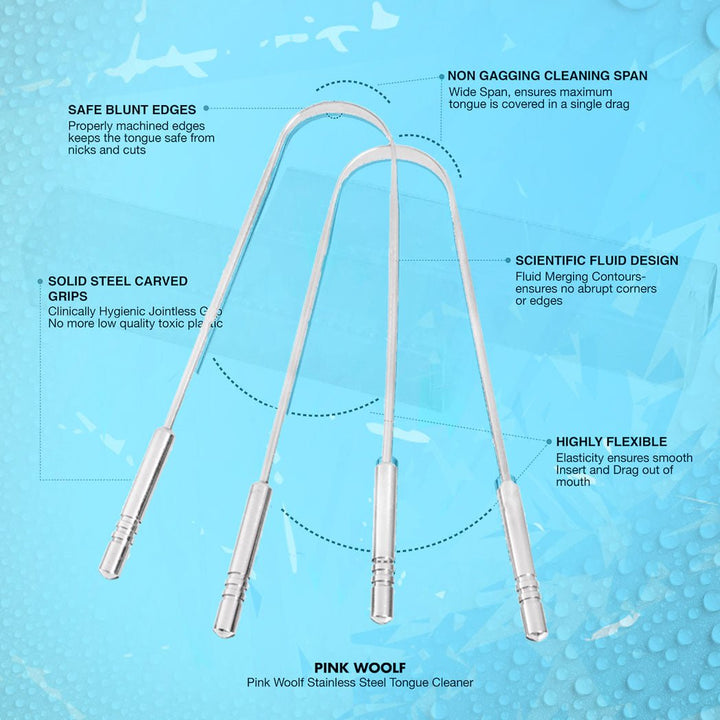 Stainless Steel Tongue Cleaner - PinkWoolf