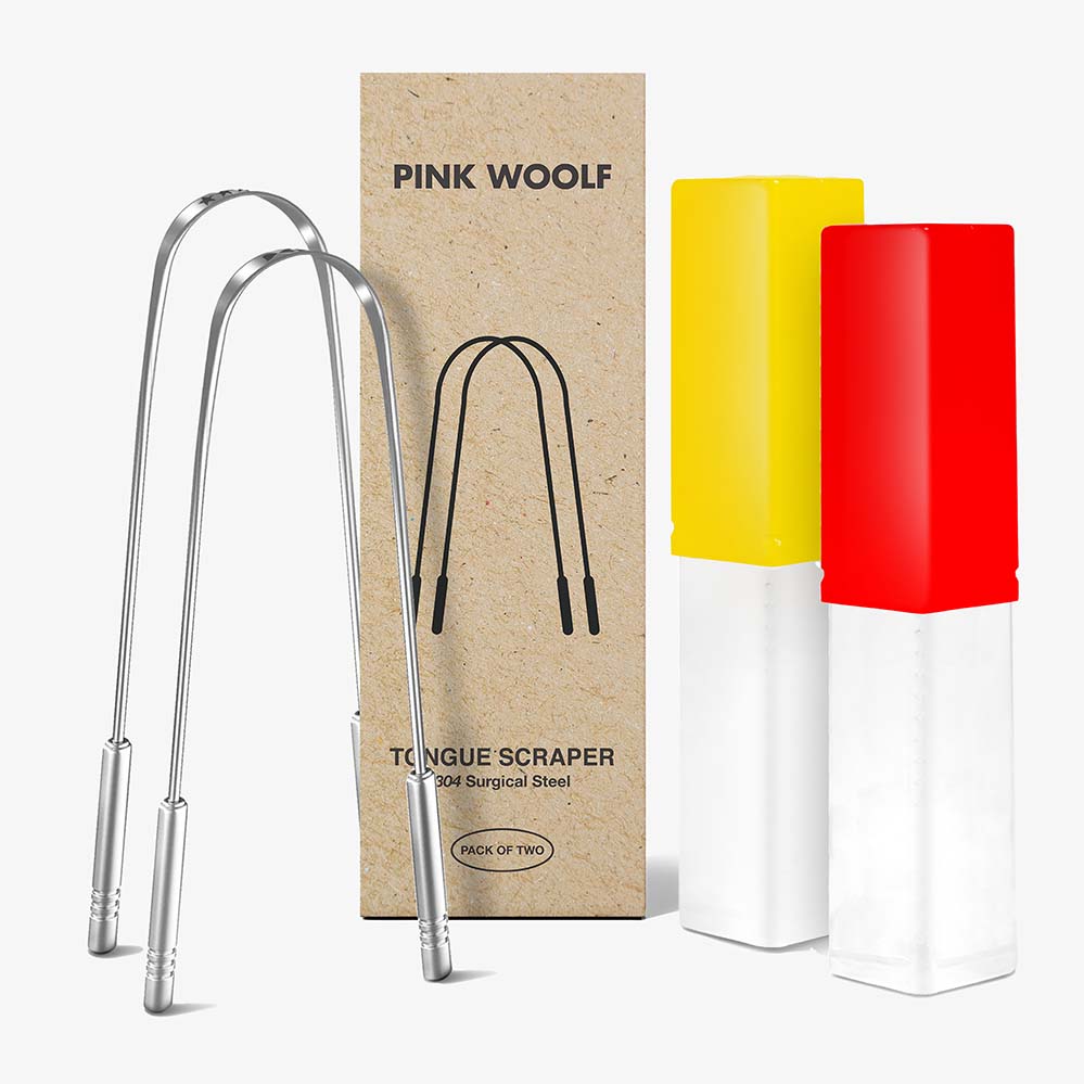 Stainless Steel Tongue Cleaner - PinkWoolf
