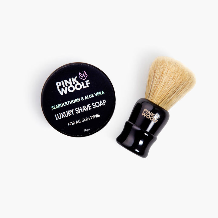 Boar Shaving Brush and Shaving Soap Gift Pack COMBO - Shaving & Grooming PinkWoolf