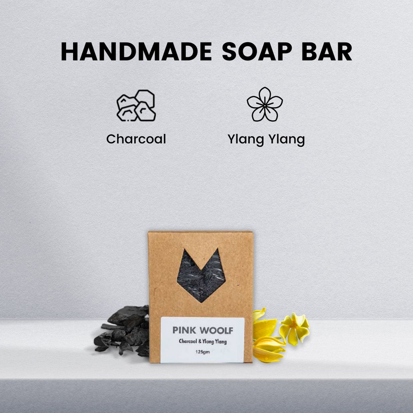Charcoal & Ylang Ylang - Bathing Soap COMBO Pack of 3 Bars - Bathing SoapsPinkWoolf