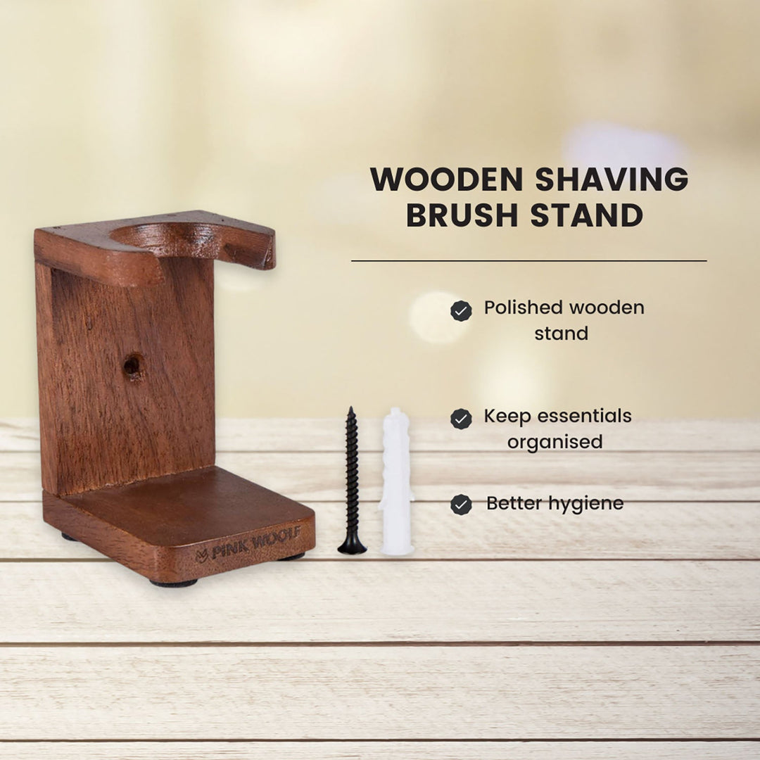 Shaving Brush Stand in Rosewood Color - Shaving BrushesPinkWoolf